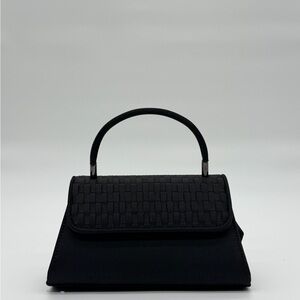 Chic Black Woven Satchel